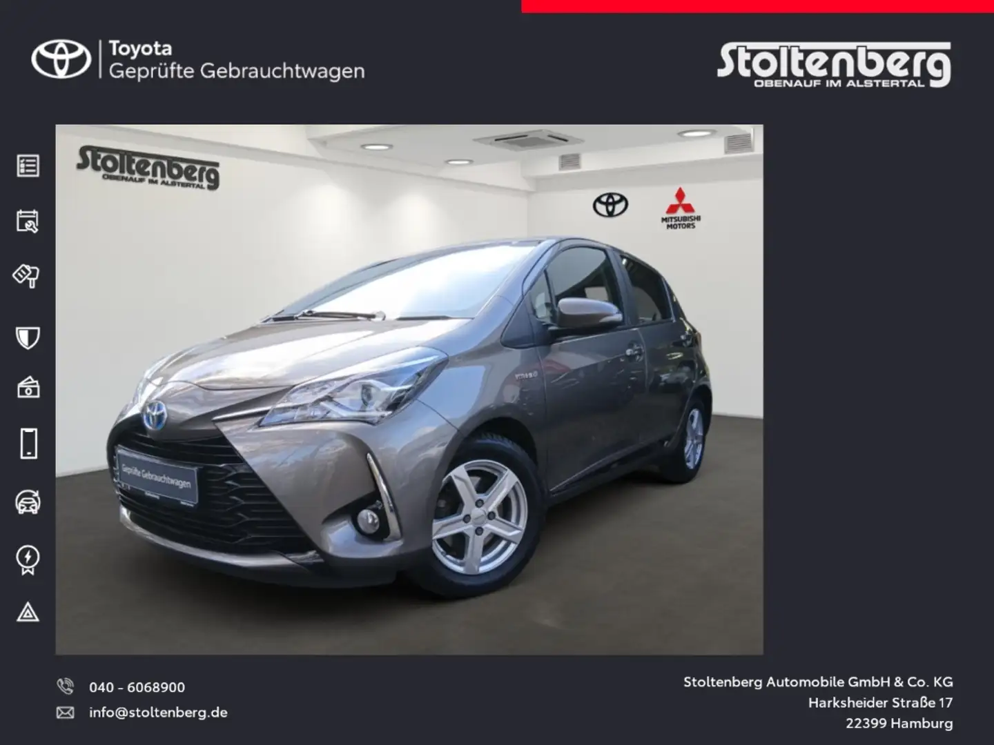 Toyota Yaris 1.5 Hybrid Team D 8-fach bereift Gris - 1