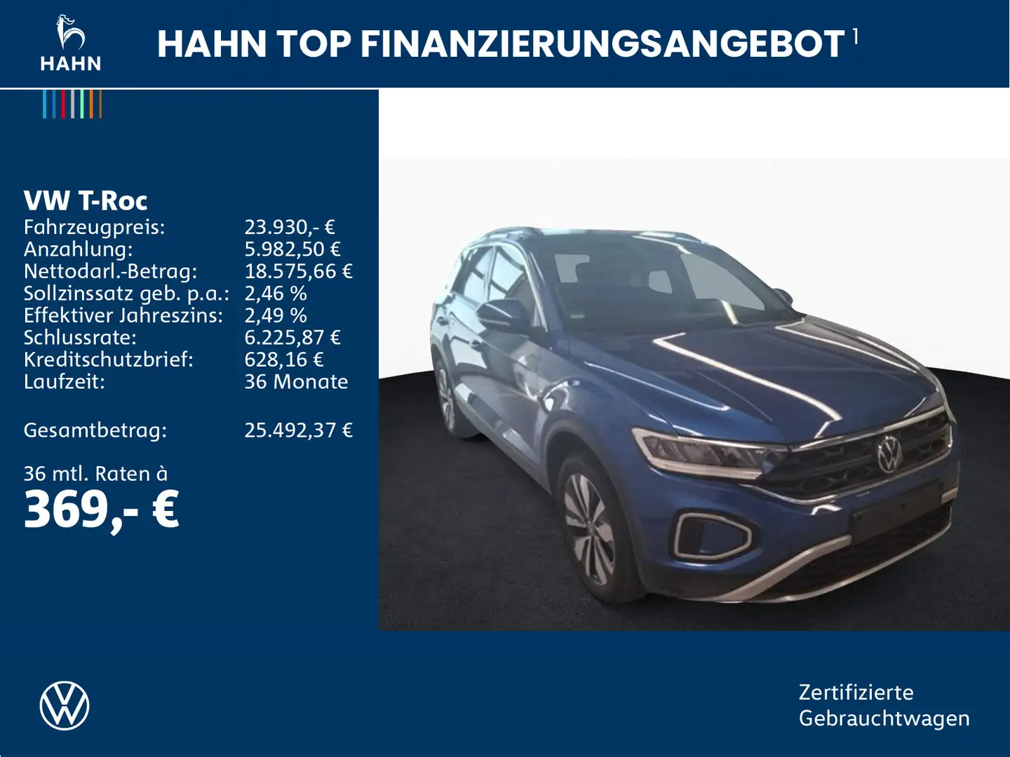Volkswagen T-Roc 1.0TSI Move AHK Cam LED Navi Parklenk SHZ Blau - 2
