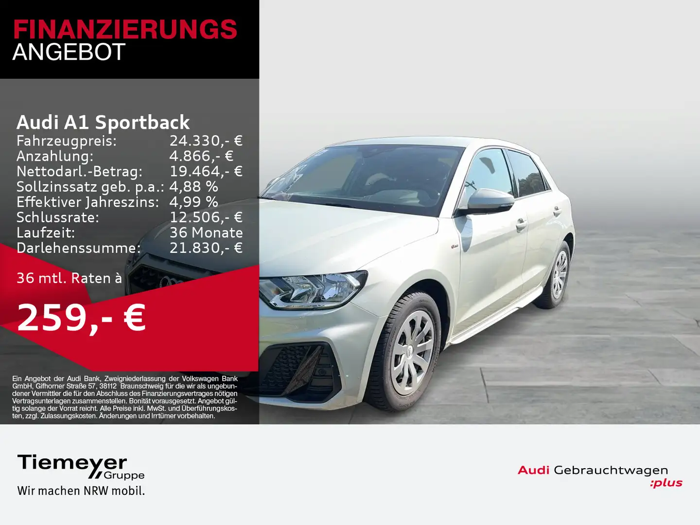 Audi A1 25 TFSI S LINE LM17 OPTIK-PKT SPORT Silber - 1