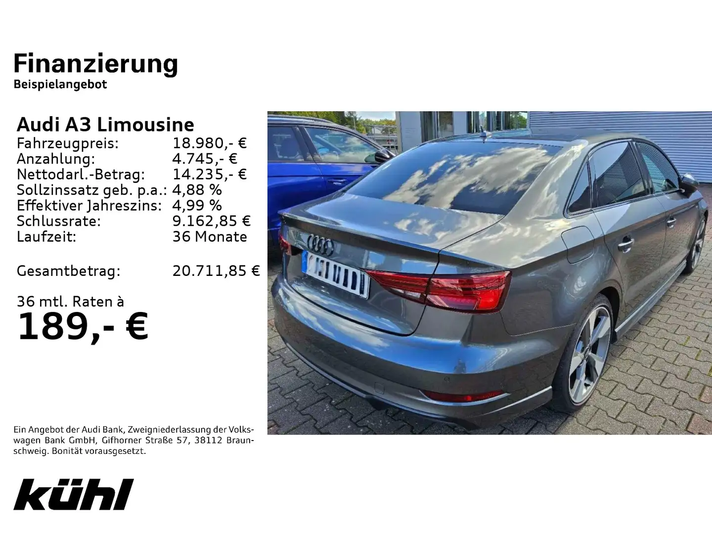 Audi A3 1.5 TFSI DSG sport LED/Navi Grau - 2