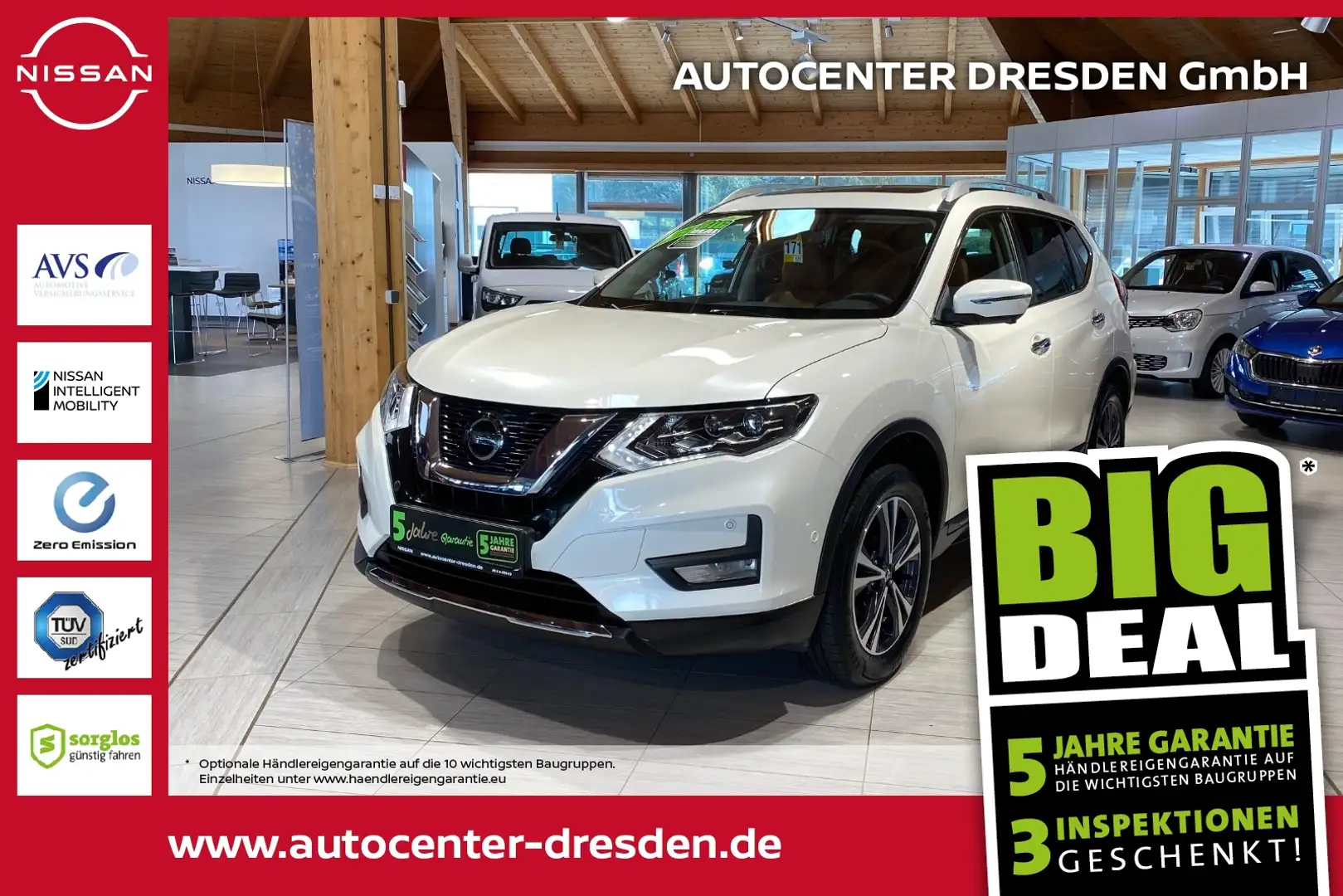 Nissan X-Trail 1.3 DIG-T Tekna ACC+LED+Navi+Pano+Kamera Weiß - 1