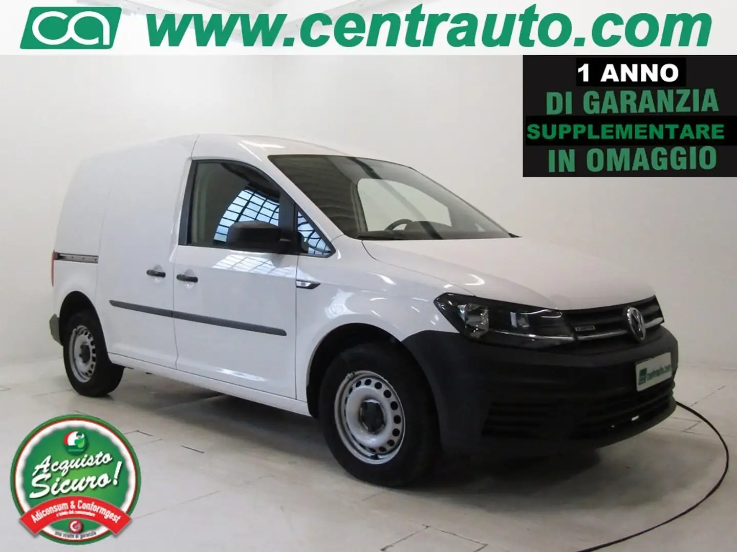 Volkswagen Caddy 1.4 TGI Furgone *BENZINA-METANO*AUTOCARRO* 2 POSTI Bianco - 1