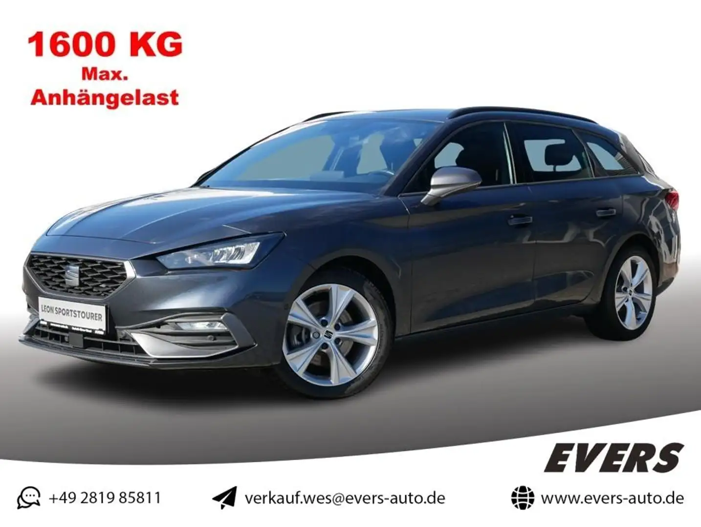 SEAT Leon ST FR-Line 2.0 TDI DSG AHK+NAVI+LED+ACC+SHZ Grau - 1