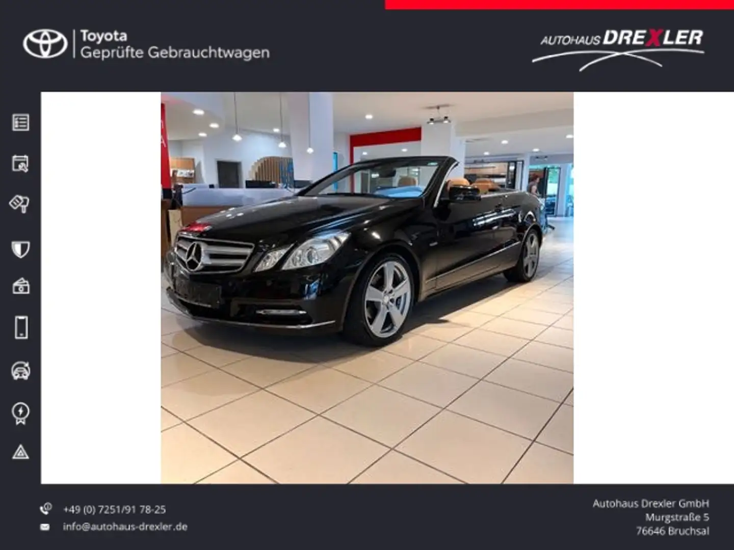 Mercedes-Benz E 200 -Kl. Cabrio neue Steuerkette Чорний - 1