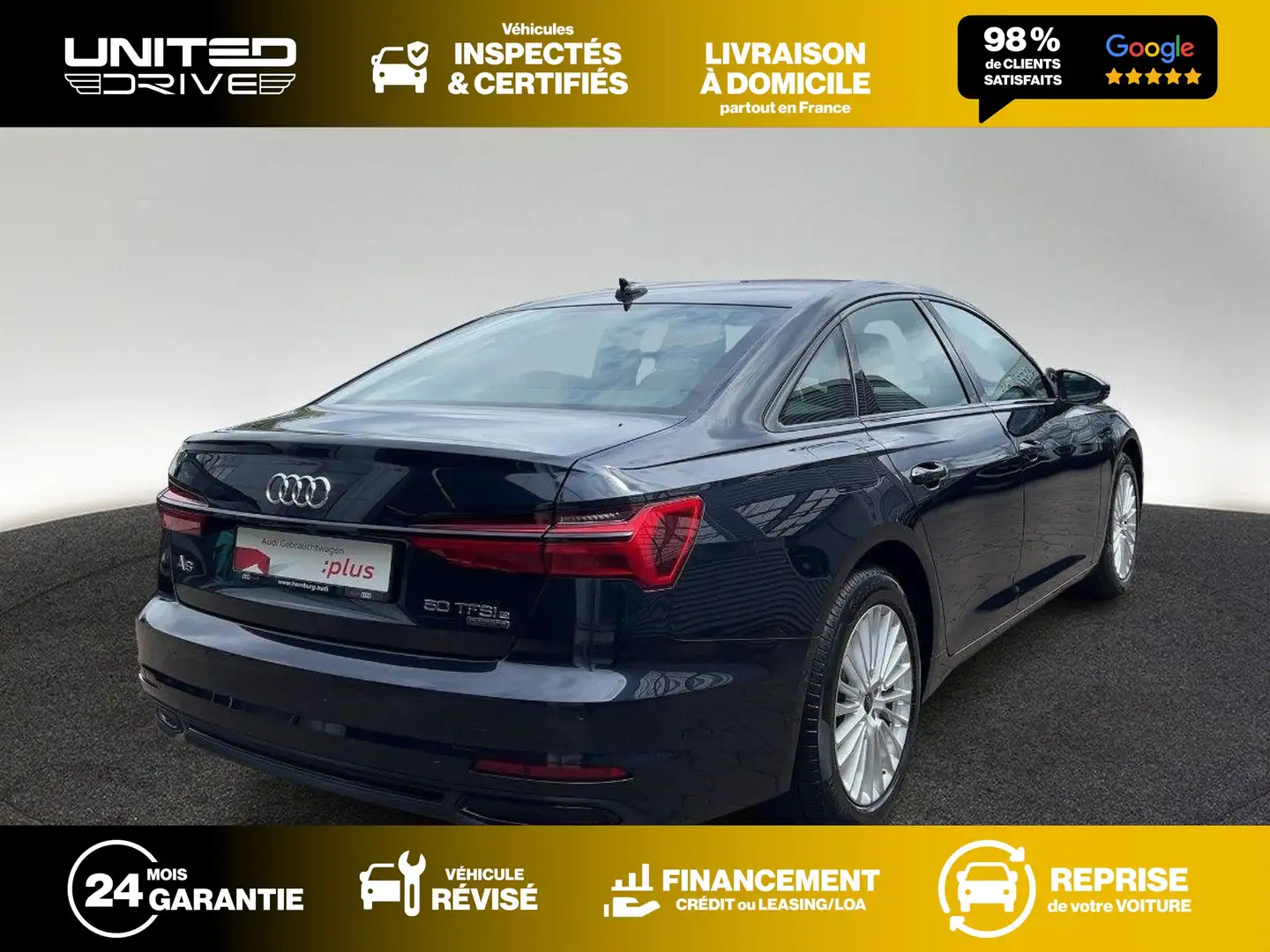 Audi A6 50 TFSIe 299 ch S tronic 7 Quattro Blau - 2