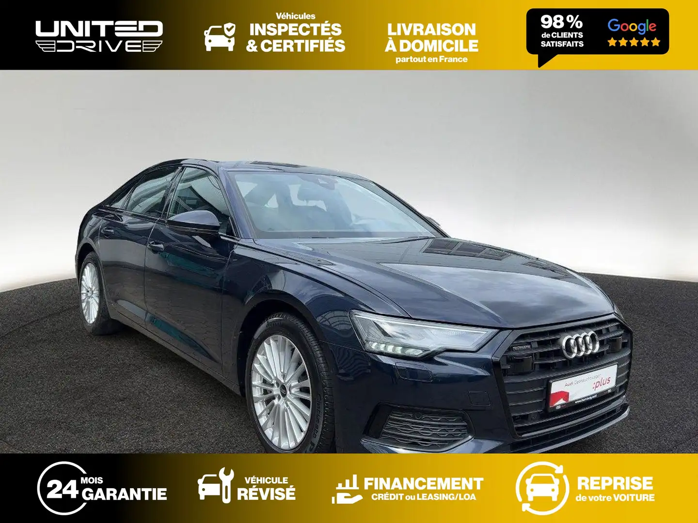 Audi A6 50 TFSIe 299 ch S tronic 7 Quattro Blau - 1