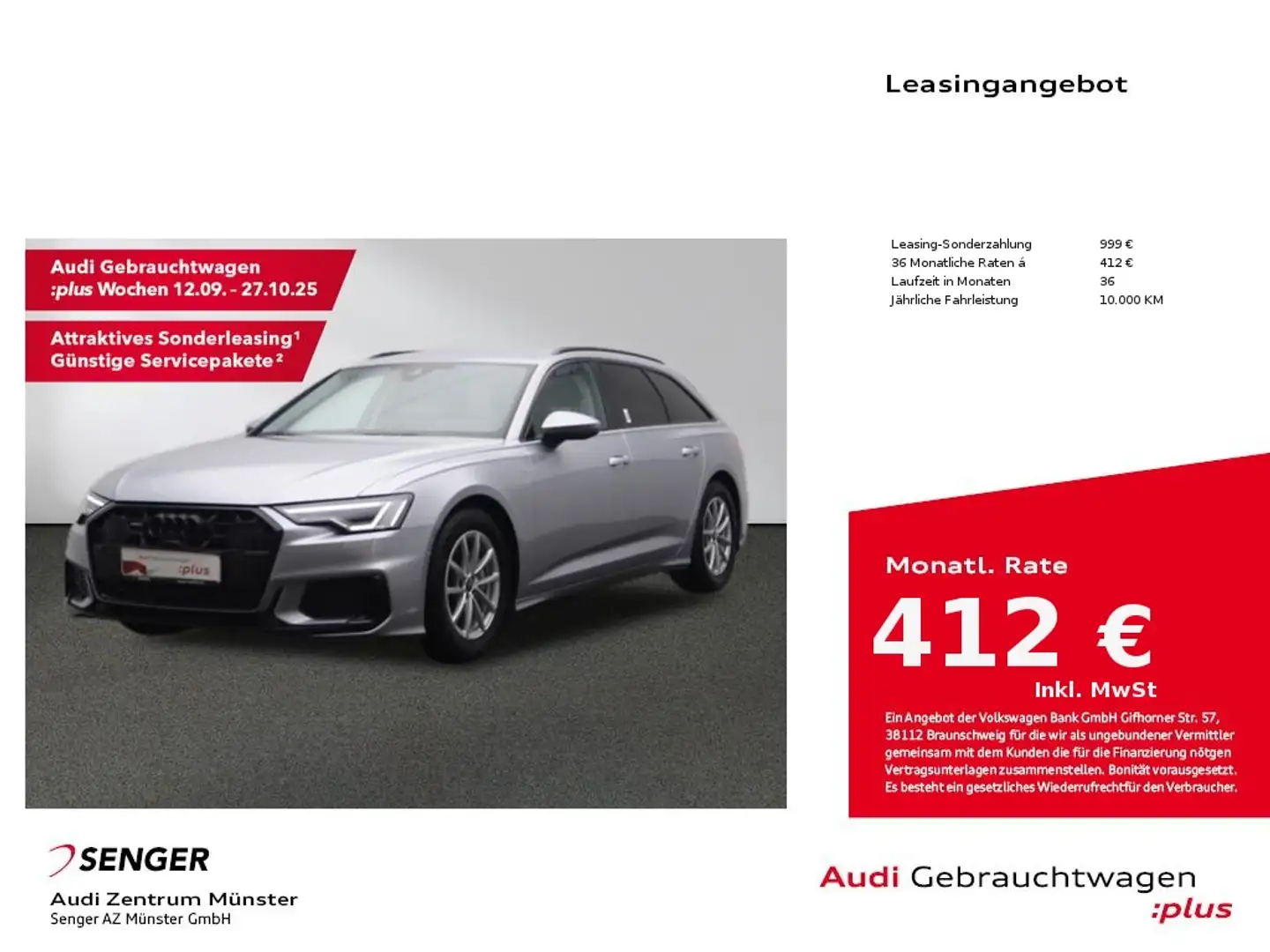 Audi A6 Avant Design 40 TDI quattro 360° Kamera AHK Silber - 1