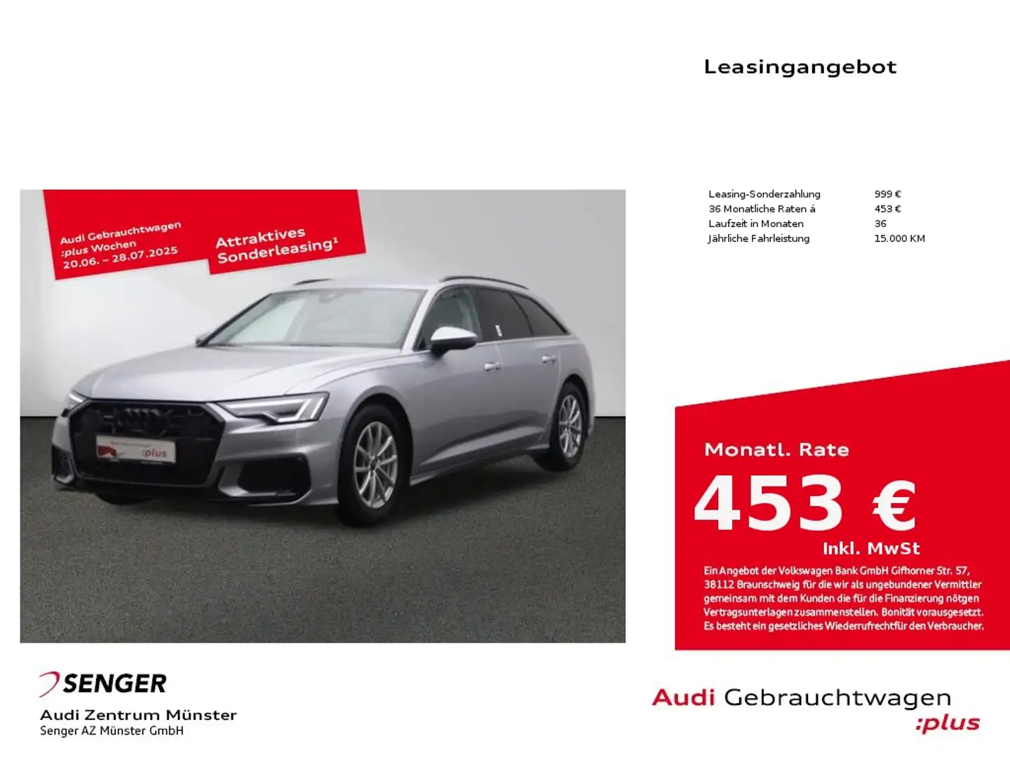 Audi A6 Avant Design 40 TDI quattro 360° Kamera AHK Silber - 1