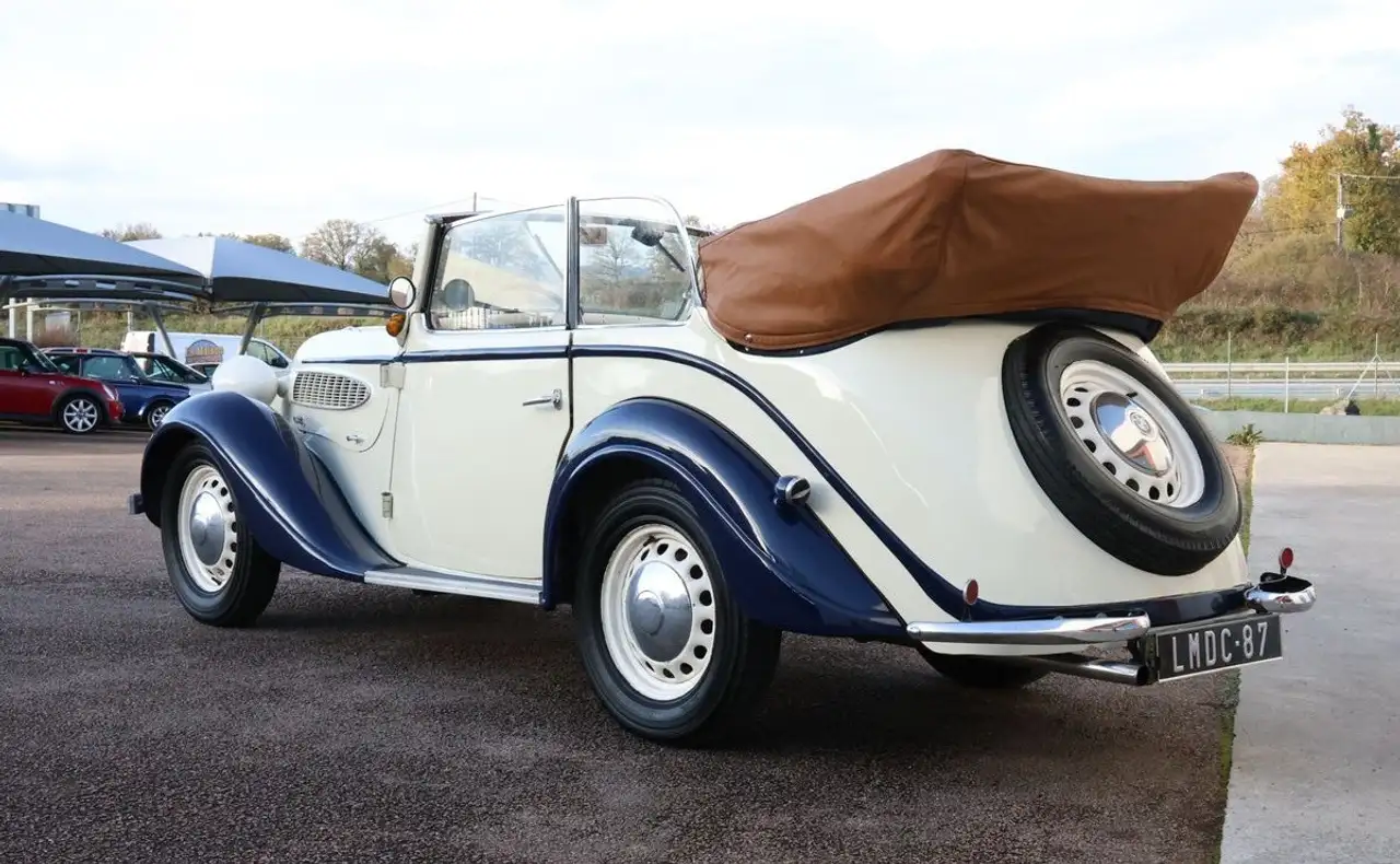 BMW 330 329 Cabriolet bi-ton Crème Bleu 1935, foto 2