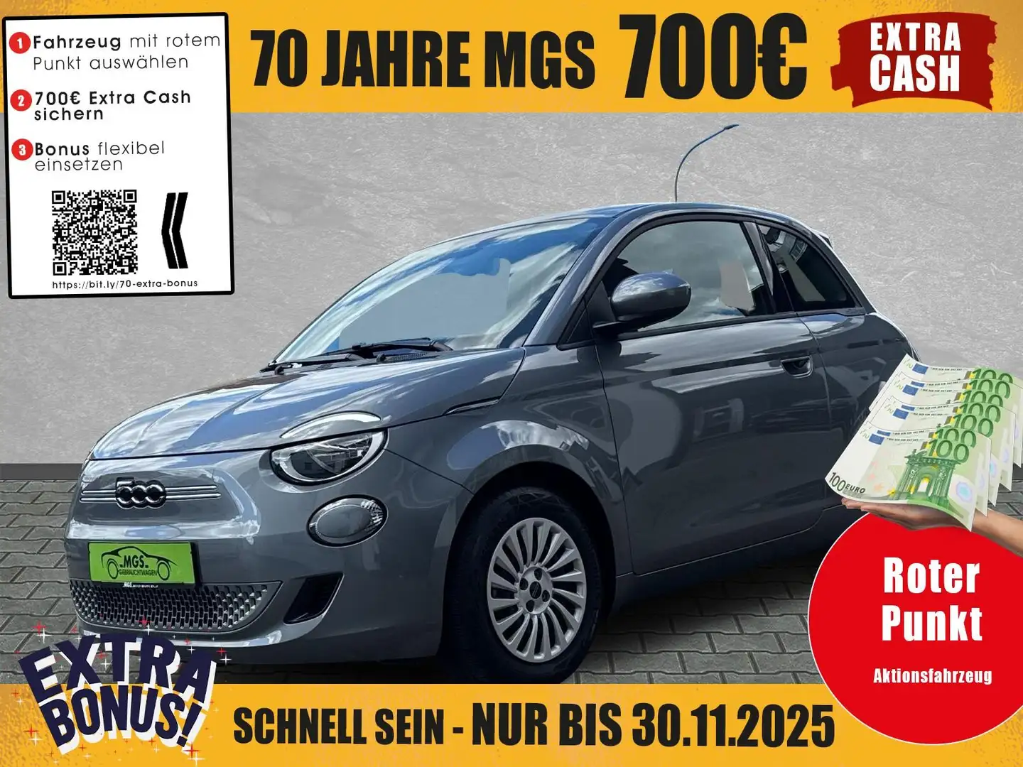 Fiat 500e Action KLIMA Gris - 1
