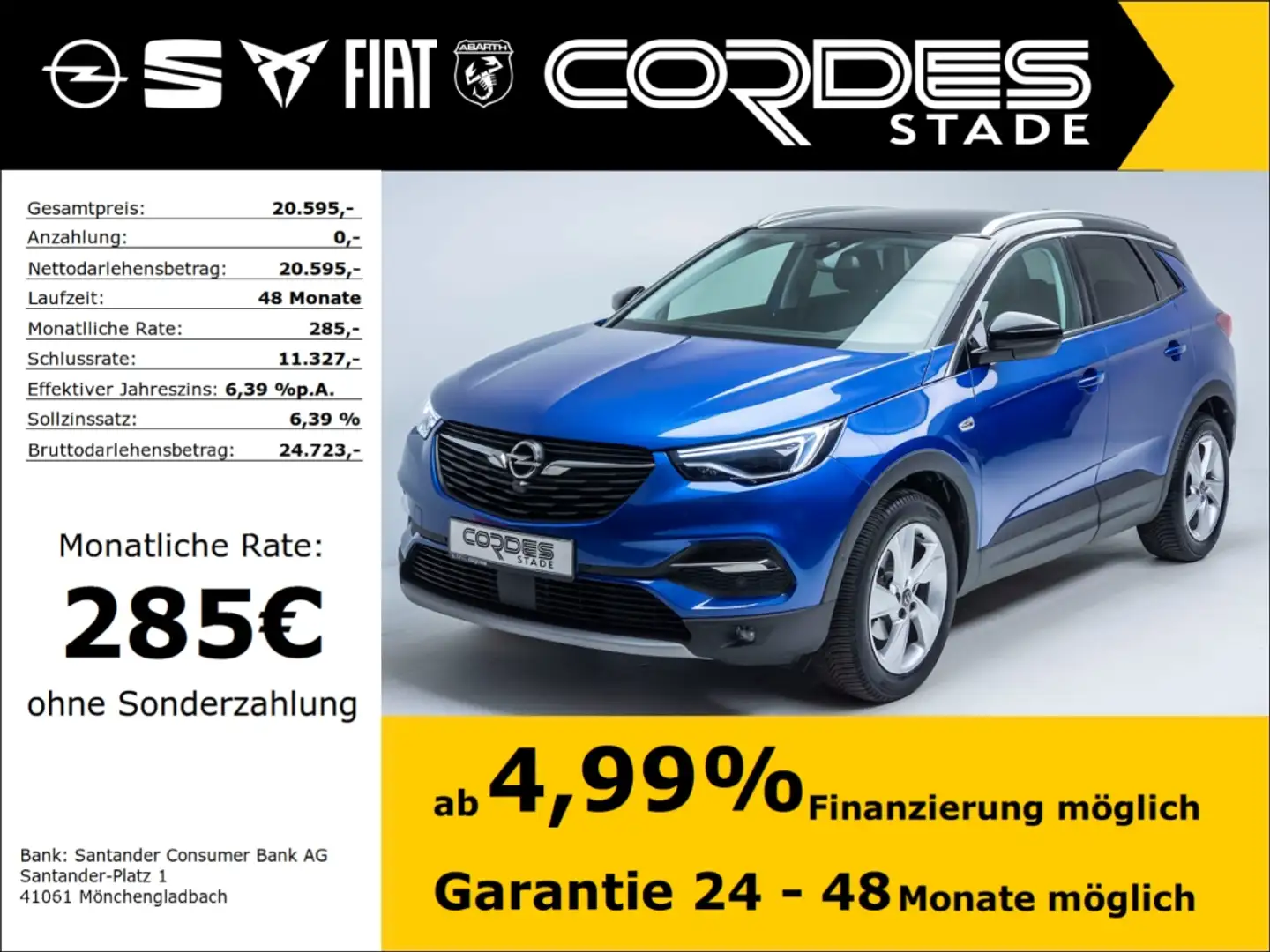 Opel Grandland Turbo Ultimate 1.2 Automatik Allwetter AHK (150) Azul - 1