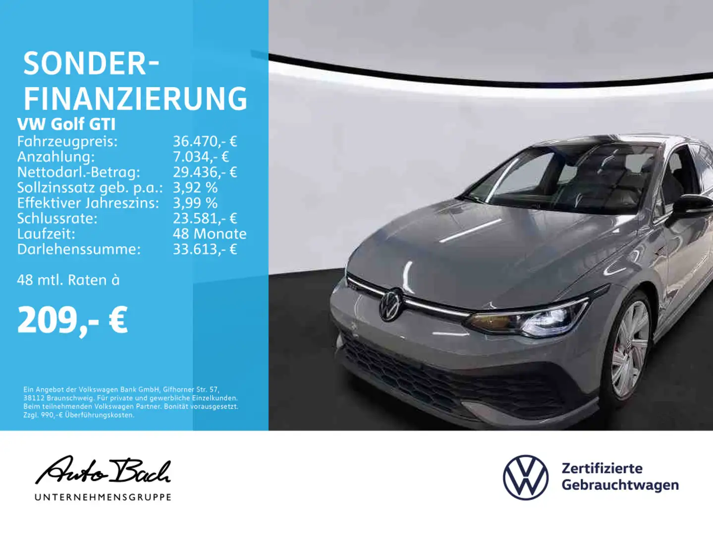Volkswagen Golf GTI Golf VIII GTI Clubsport Black Style 2.0 TSI DSG, Gris - 1