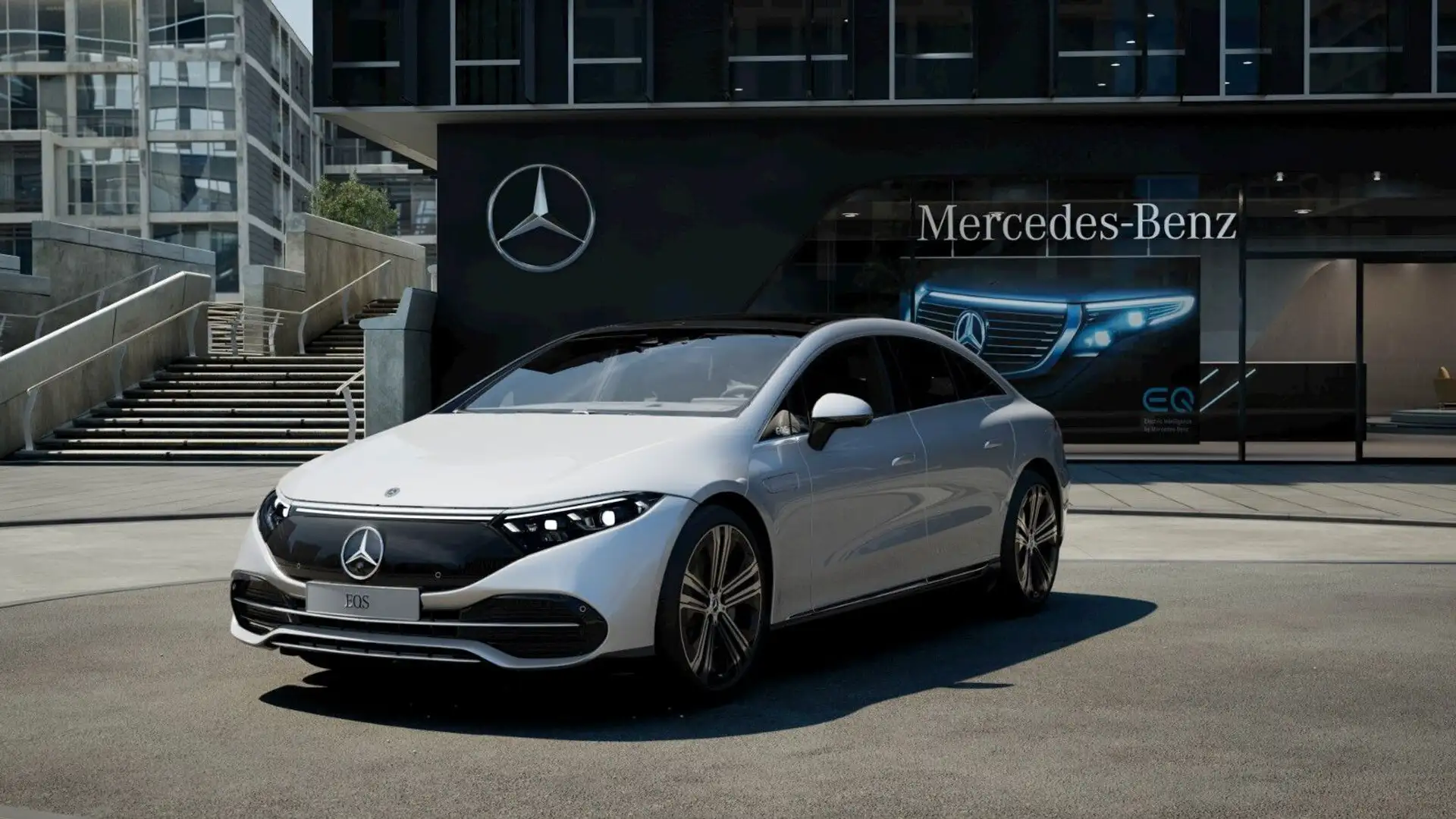 Mercedes-Benz EQS 450+ AMG PANO*2xTV*3DBurm*Sitzkl*Massag*360° Silber - 1