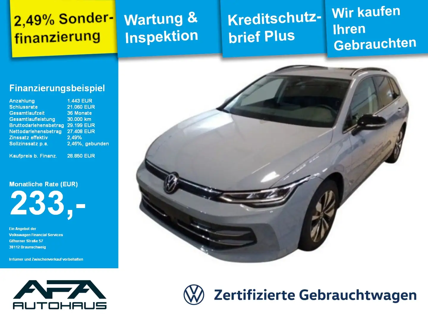 Volkswagen Golf VIII Var. 1.5 eTSI GOAL DSG LED*ACC*SHZ*APP Grau - 1
