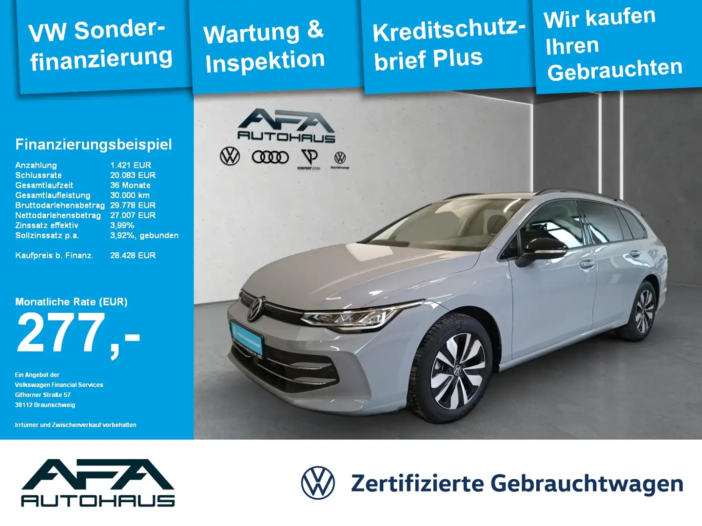 Volkswagen Golf VIII Var. 1.5 eTSI GOAL DSG LED*ACC*SHZ*APP Grau - 1