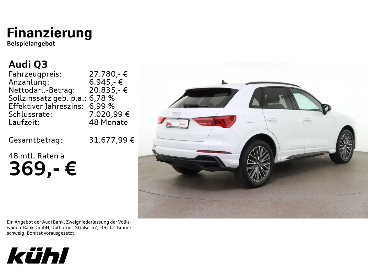 Audi Q3 45 TFSI e S tronic S line LED/ACC/Kamera/Navi Weiß - 2