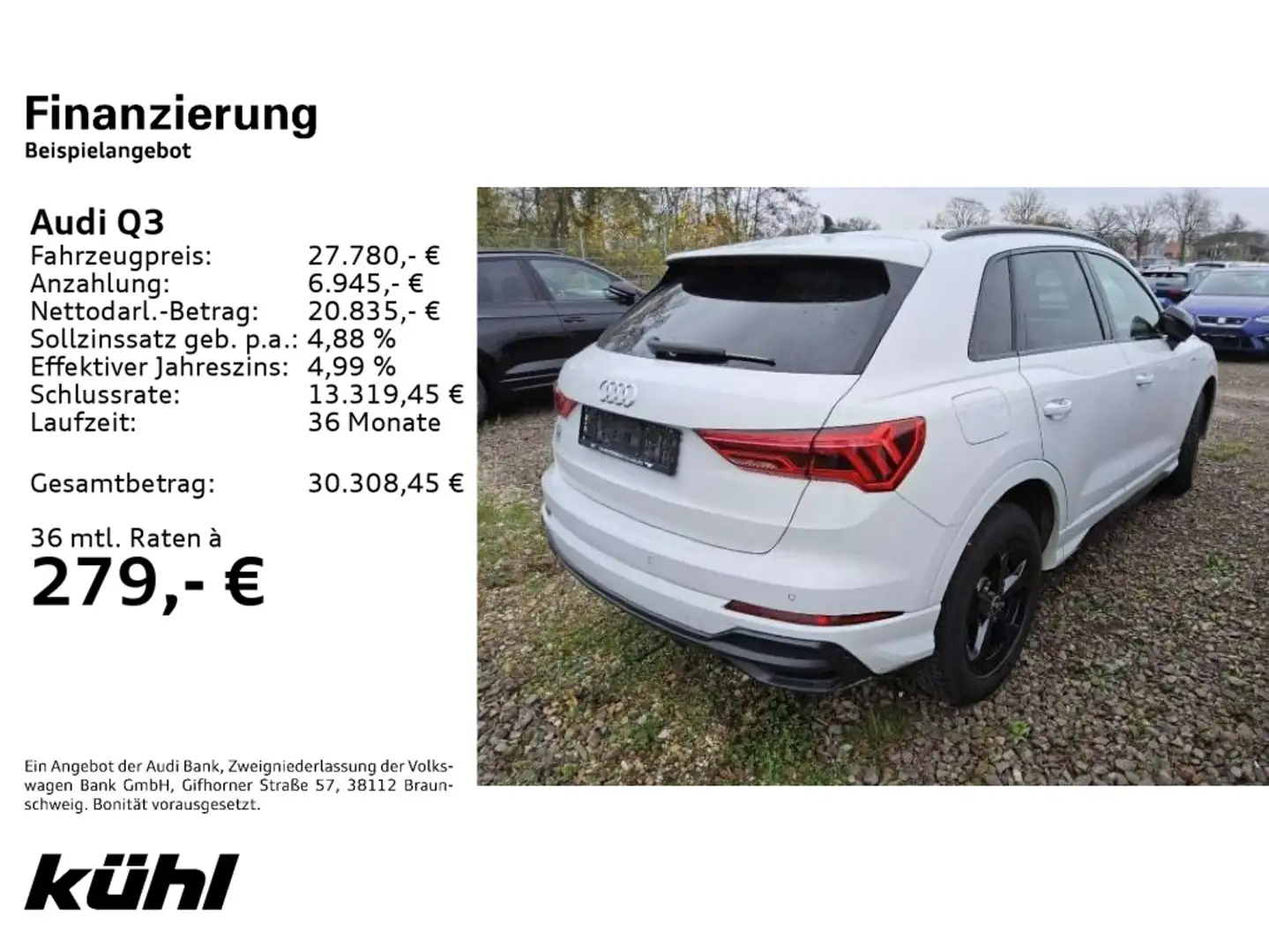Audi Q3 45 TFSI e S tronic S line LED/ACC/Kamera/Navi Weiß - 2