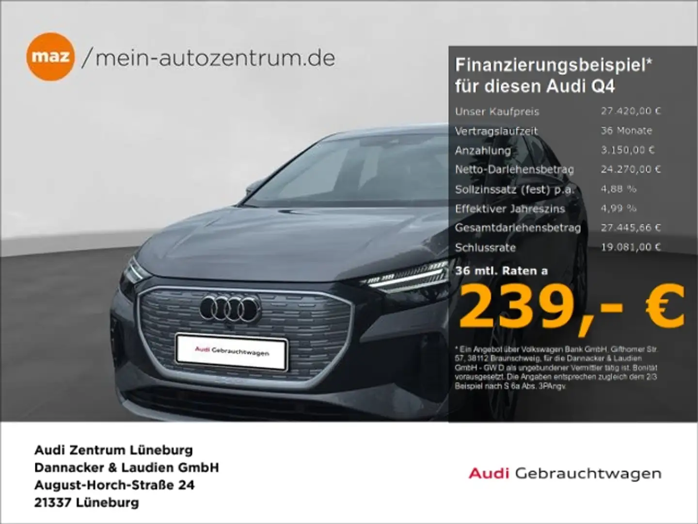 Audi Q4 e-tron Sportback 35 Alu Matrix-LED S-Line Int Grau - 1
