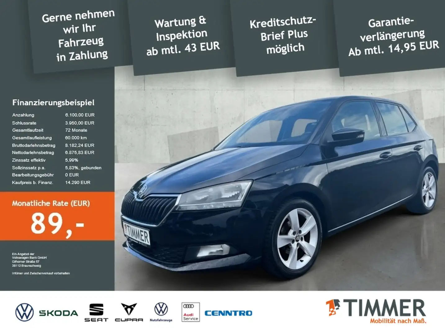 Skoda Fabia 1.0 TSI ACTIVE *DAB *ALU SHZ BLUETOOTH * Zwart - 1