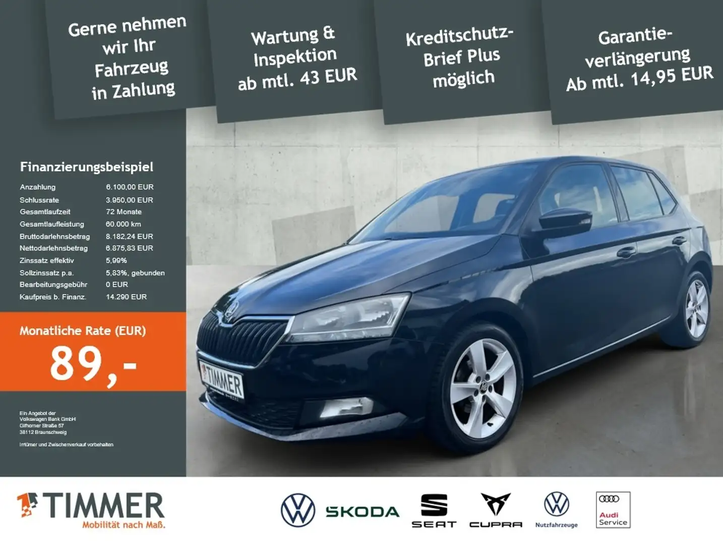 Skoda Fabia 1.0 TSI ACTIVE *DAB *ALU SHZ BLUETOOTH * Zwart - 2