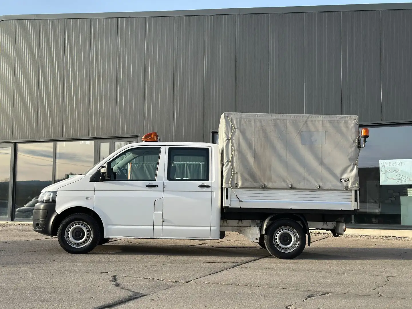 Volkswagen T5 Transporter T5 Doppelkabine Pritsche mit Plane Blanc - 2