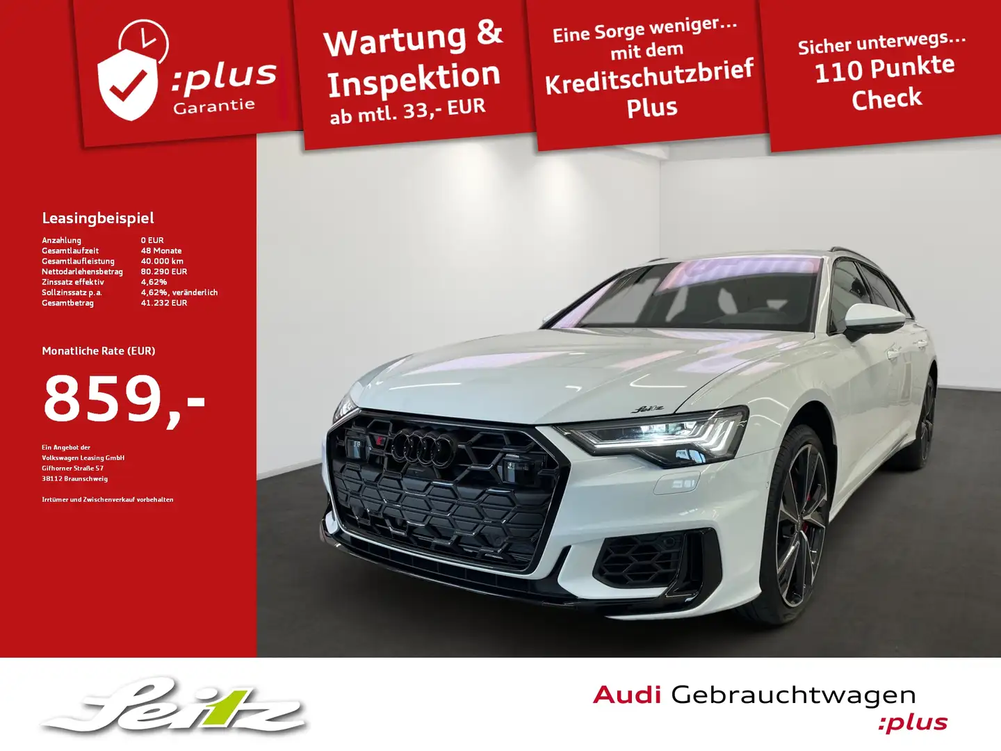 Audi S6 Avant 3.0 TDI quattro *AHK*B&O*HEAD-UP* Weiß - 1