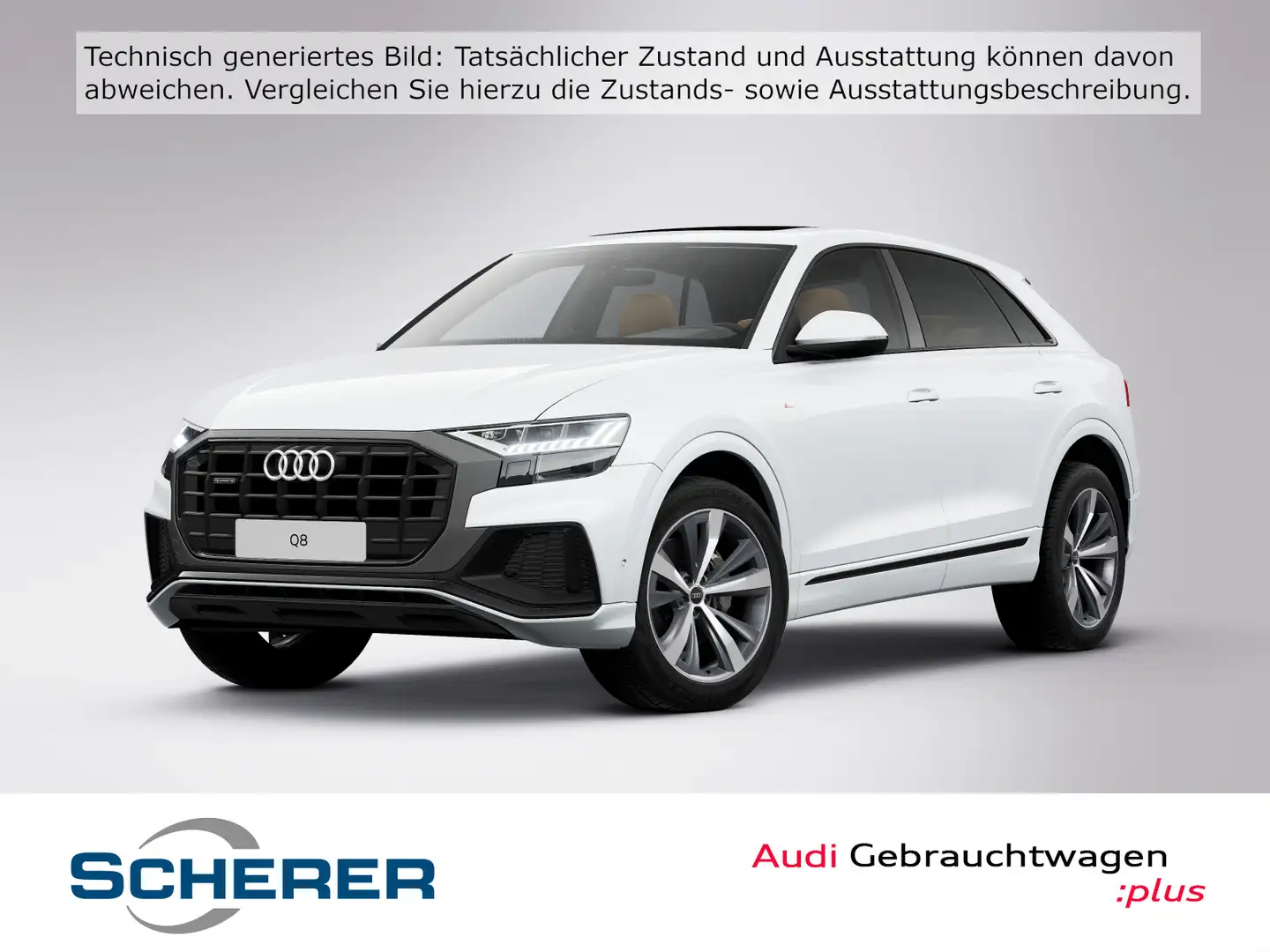 Audi Q8 50 TDI quattro S LINE HD-MAT PANO B&O Weiß - 1