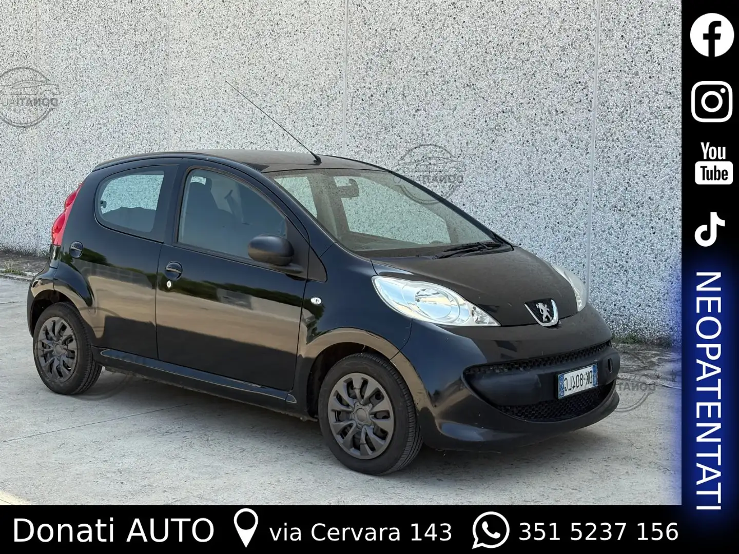 Peugeot 107 5p 1.0 Benzina 12v Neopatentati Cambio Manuale Nero - 1