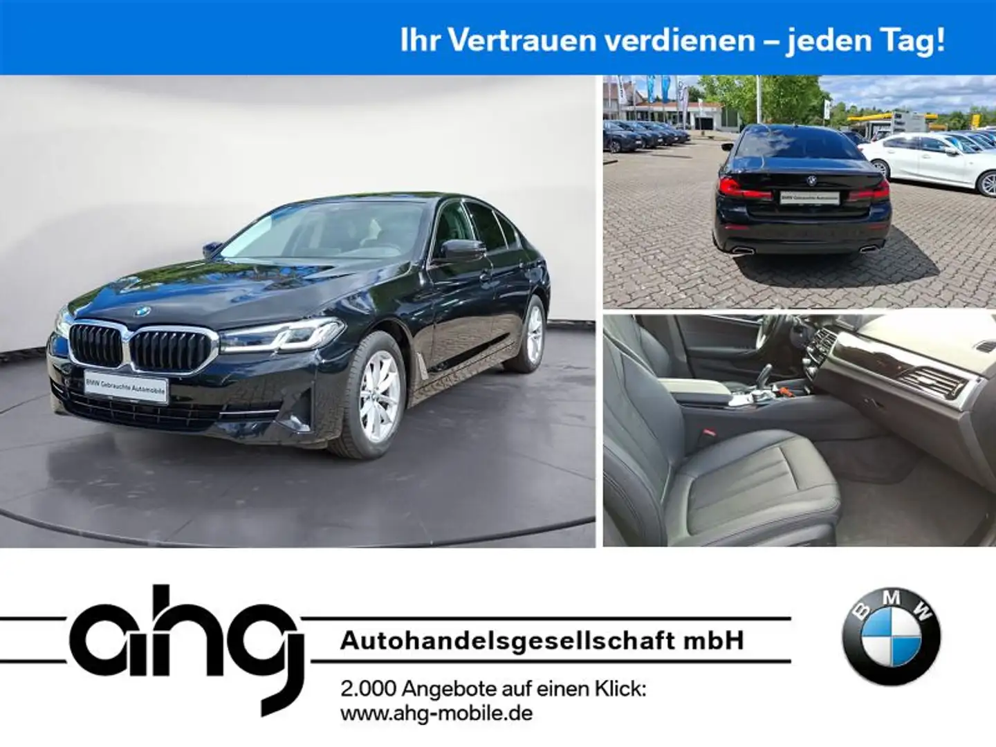 BMW 520 d xDrive Aut. Klimaaut. AHK Durchlade Negro - 1