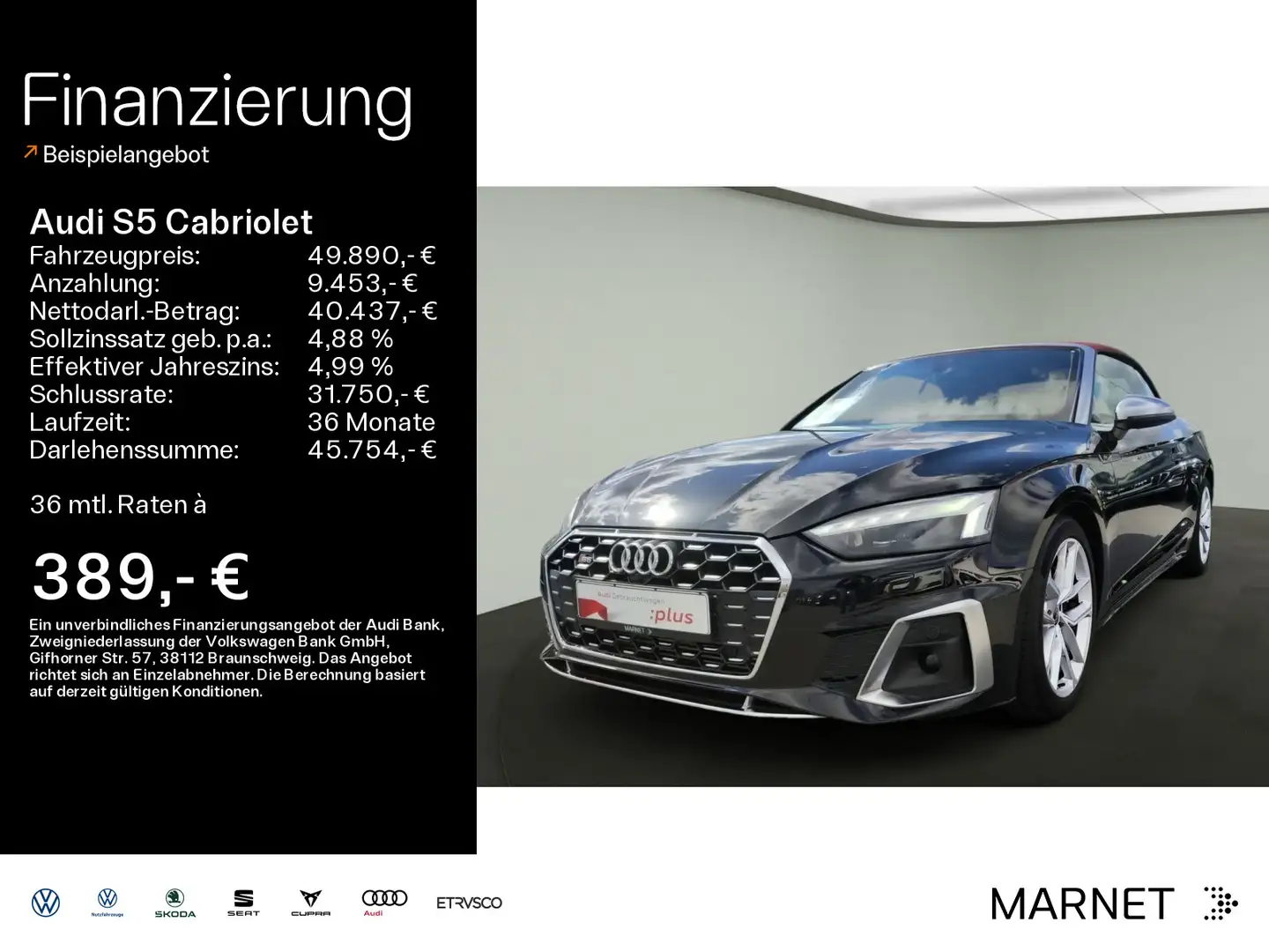 Audi S5 Cabrio 3.0 TFSI quattro*Navi*Matrix Negro - 1