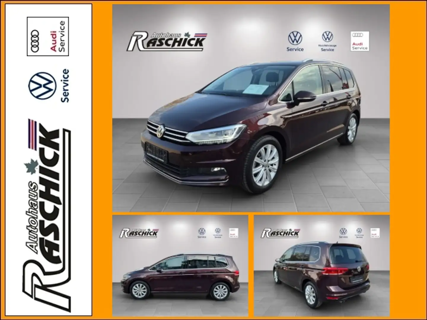 Volkswagen Touran Highline 1.4 TSI DSG LED Navi ACC Kamera Klima Rot - 1