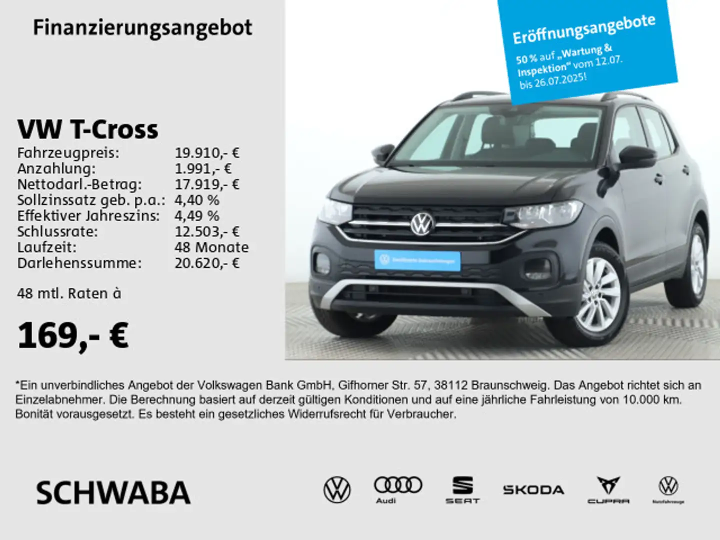 Volkswagen T-Cross Life 1.0 TSI *ACC*LANE*NAVI*16" Nero - 1