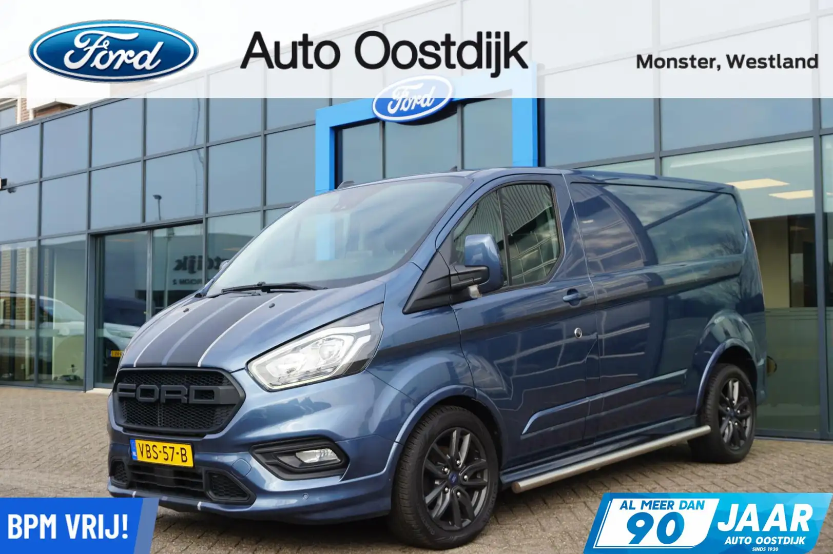 Ford Transit Custom 290 2.0 TDCI L1H1 Sport 185PK Automaat Trekhaak NI Blauw - 1