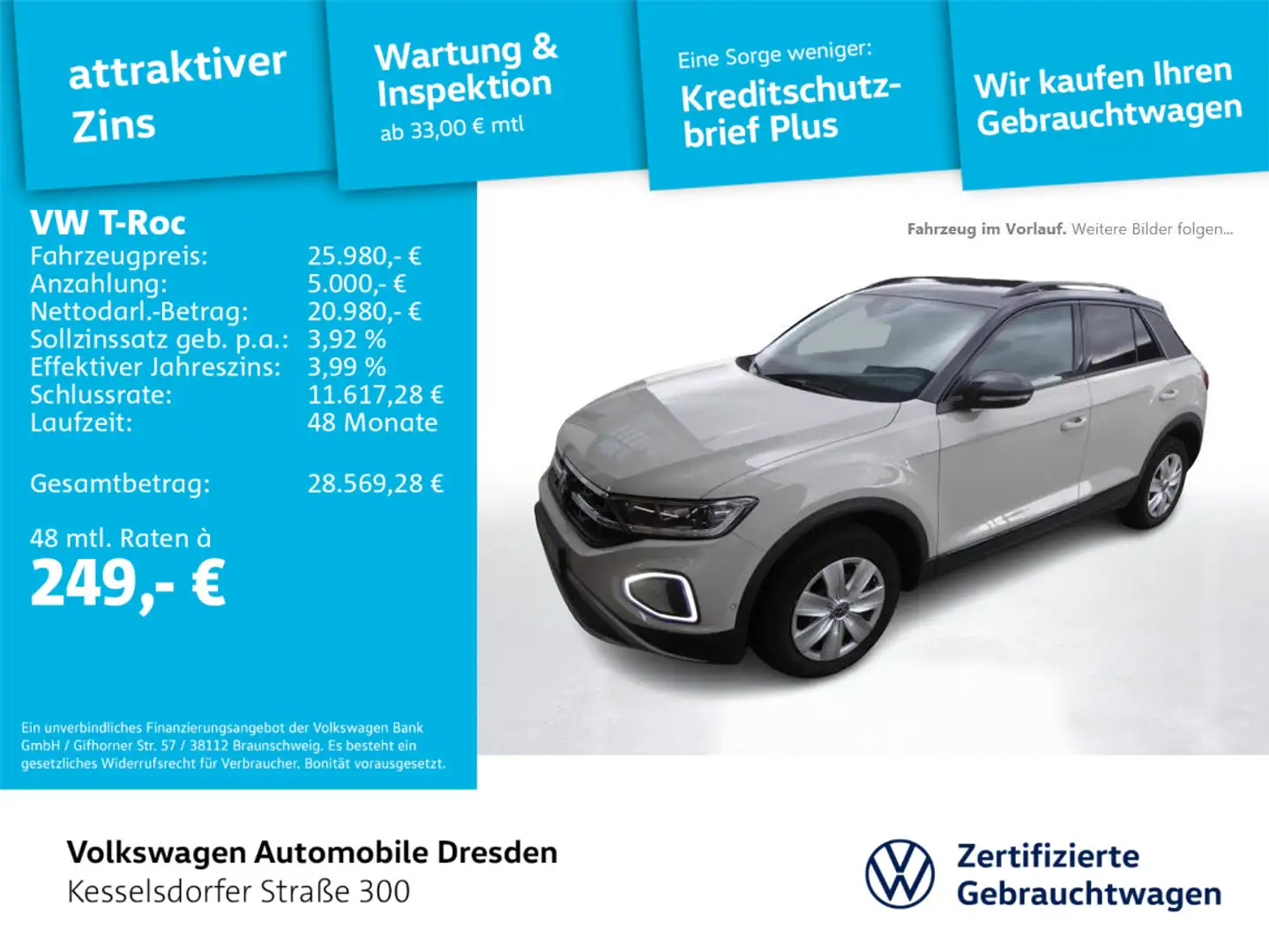 Volkswagen T-Roc 1.5 TSI DSG Style Grau - 1