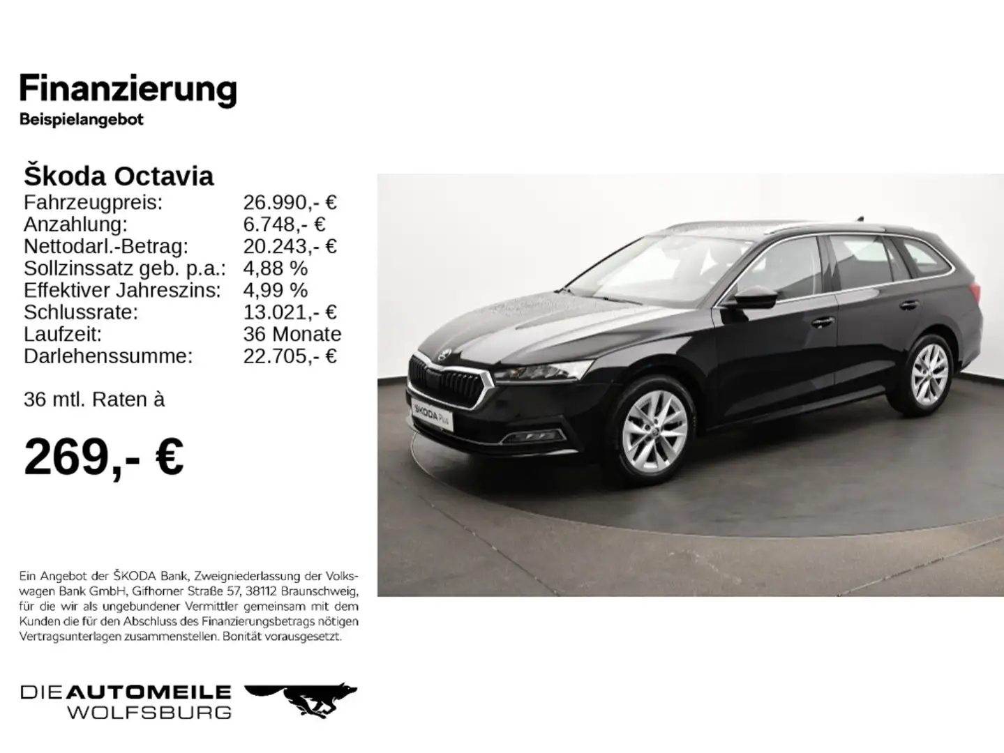 Skoda Octavia 4 IV Combi 1.5 eTSI DSG Style LED/ACC/Na Schwarz - 2