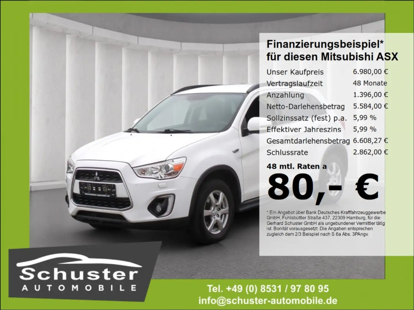 Mitsubishi ASX 1.8 Klassik Xenon Temp DAB AHK Klimaaut. CD Weiß - 1