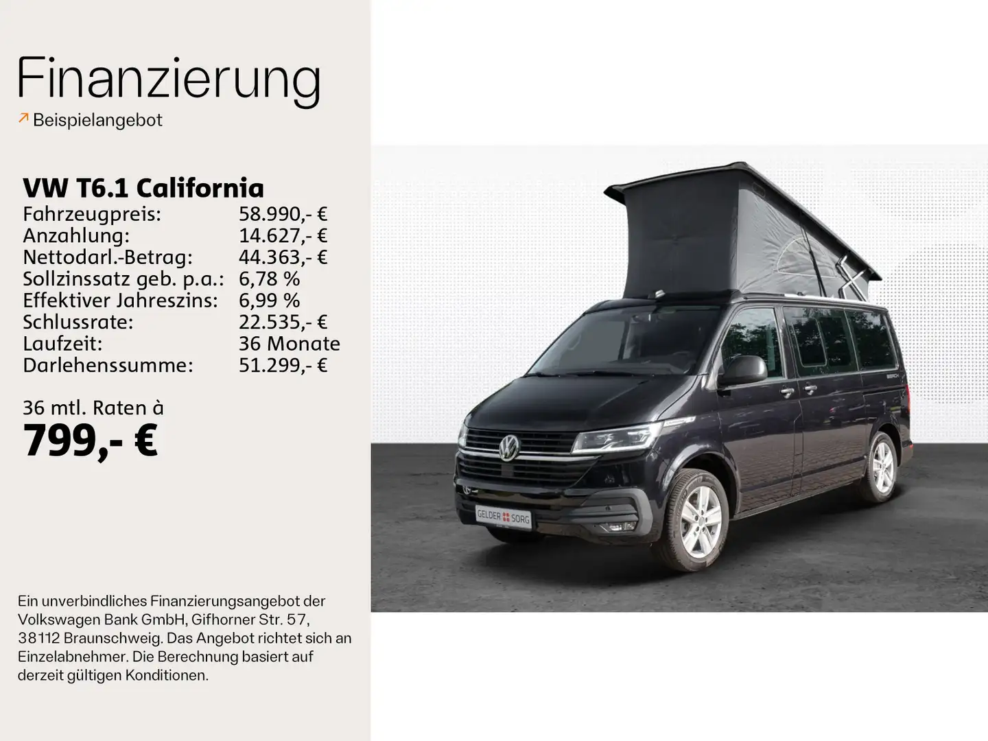 Volkswagen T6.1 California Beach Tour |LED|NAV|SHZ|RFK|AHK| Fekete - 2