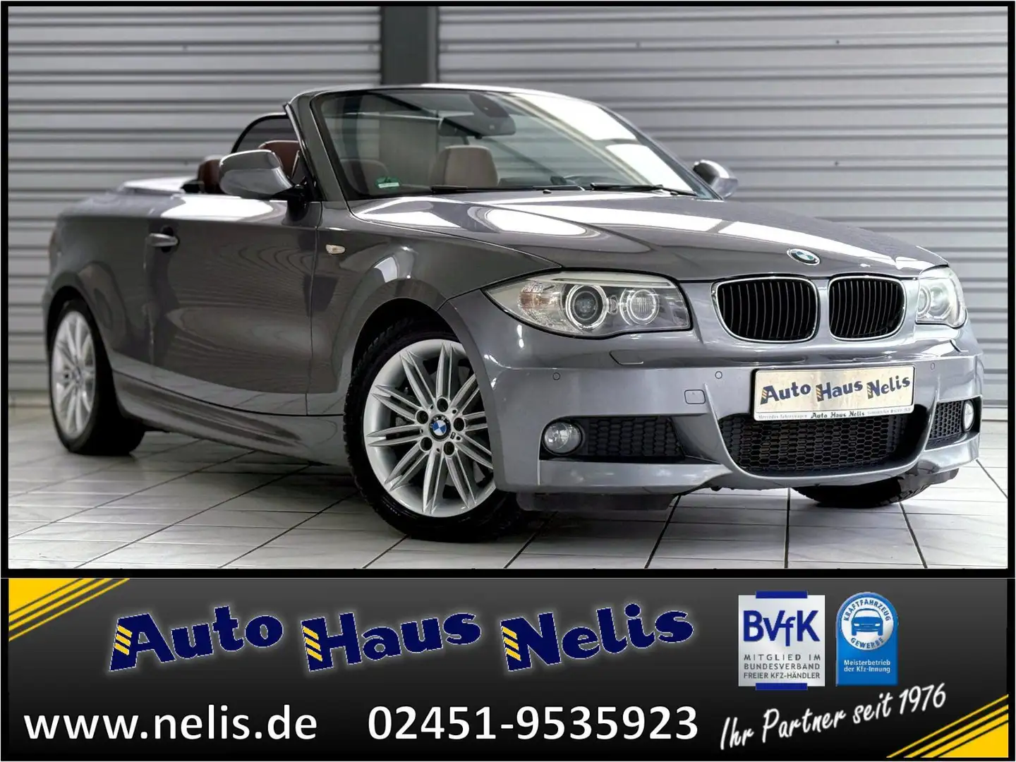 BMW 123 d Cabrio M-Paket Navi-Prof. Xenon PDC Windsch Серый - 1