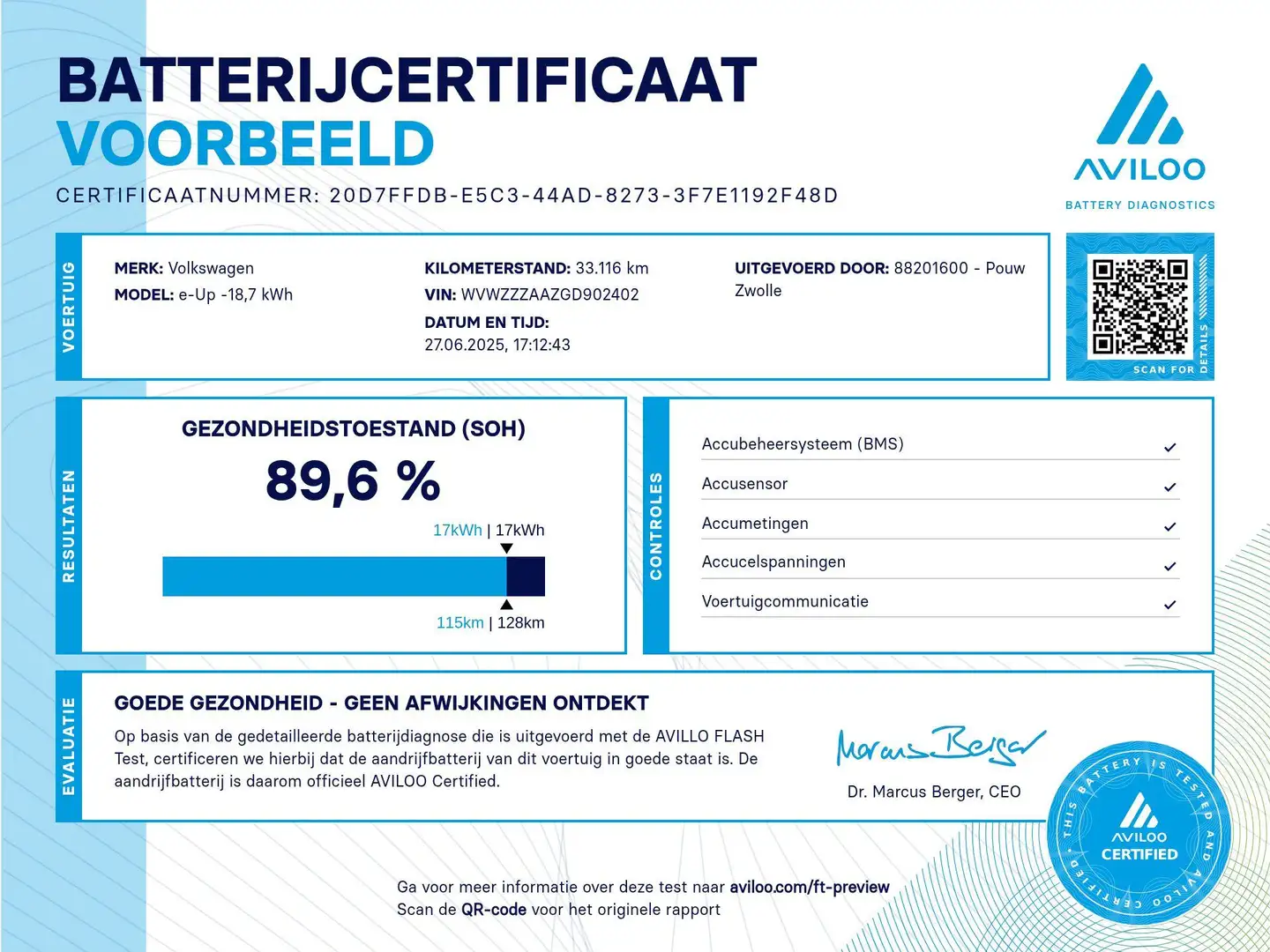 Volkswagen e-up! 82pk | SoH 89% | Parkeersensoren | Stoelverwarming Wit - 2