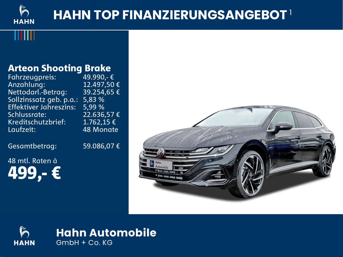 Volkswagen Arteon R-Line 280 PS Navi AHK Sth Schwarz - 2