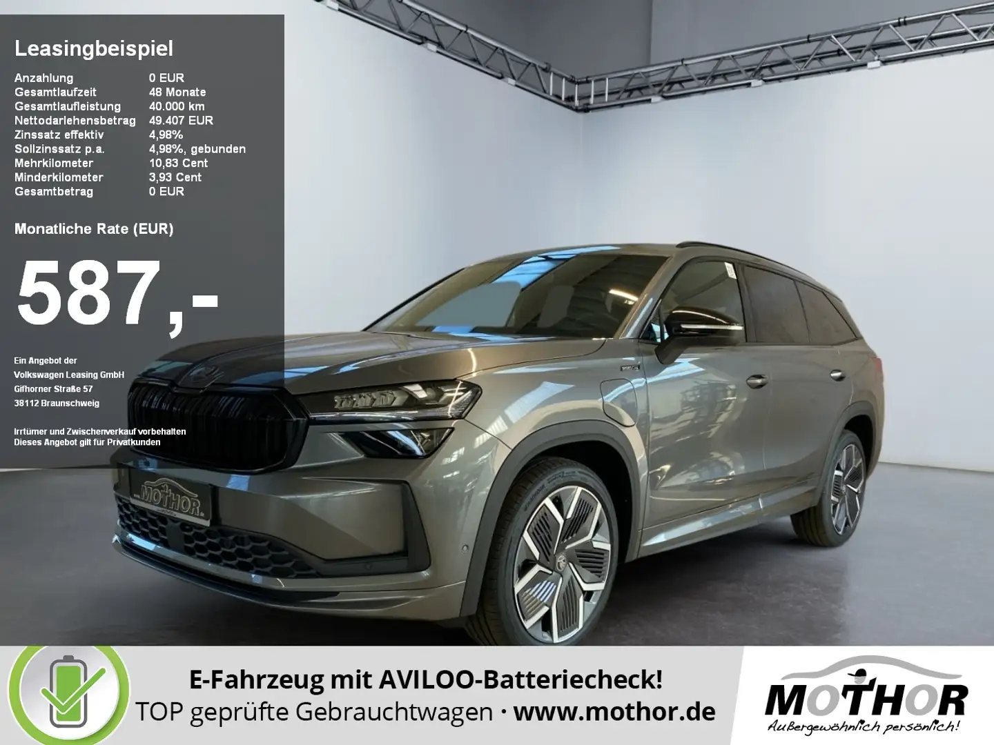 Skoda Kodiaq 1.5 TSI iV Sportline Trainiertes Parken Grau - 1