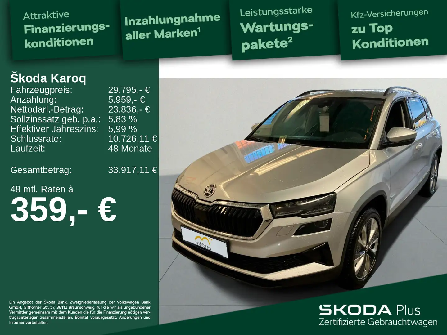 Skoda Karoq 1.5 TSI DSG*STYLE*NAVI*APP*PDC*MATRIX* Silber - 1