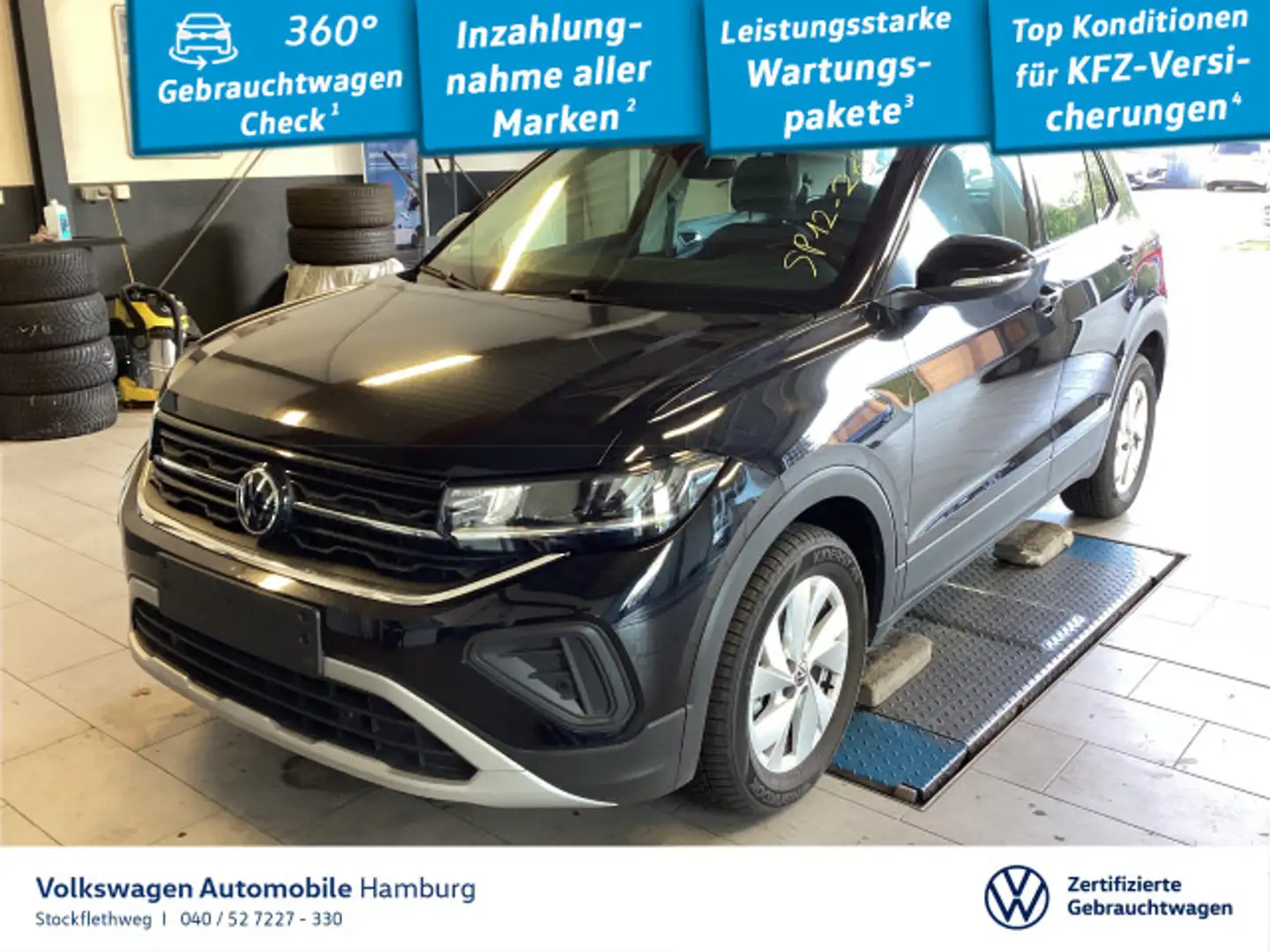 Volkswagen T-Cross 1.0 TSI Life DSG Navi ACC CarPlay Kamera Schwarz - 1