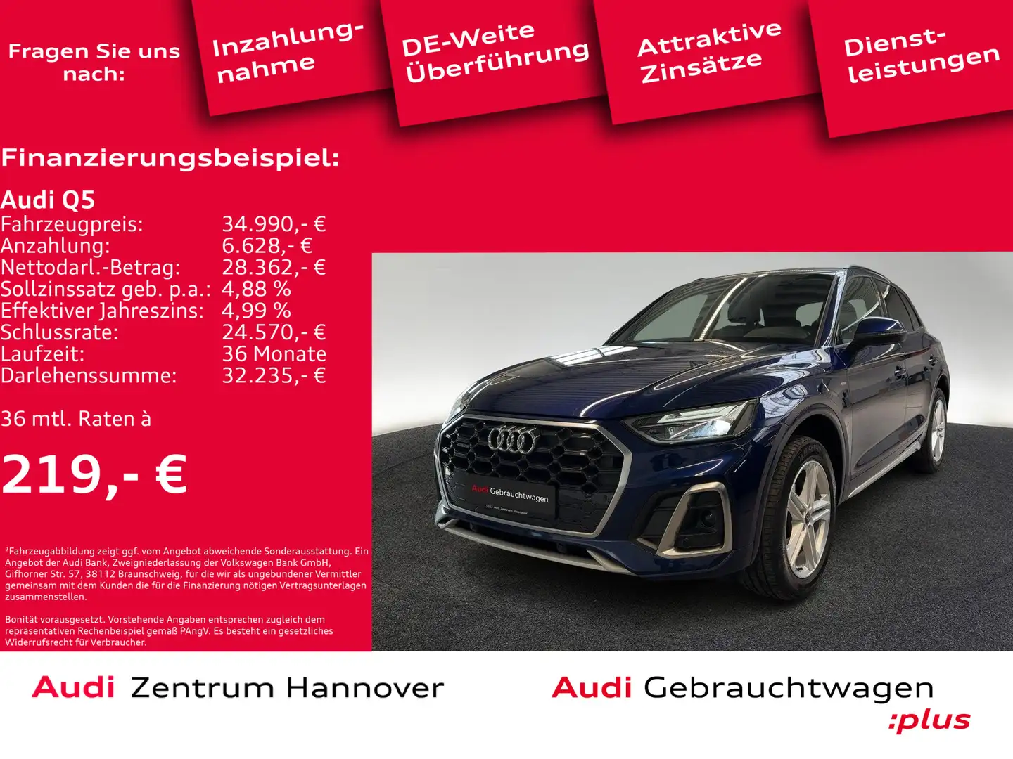 Audi Q5 S line 40 TDI quattro AHK Kamera LED virtual Blau - 2