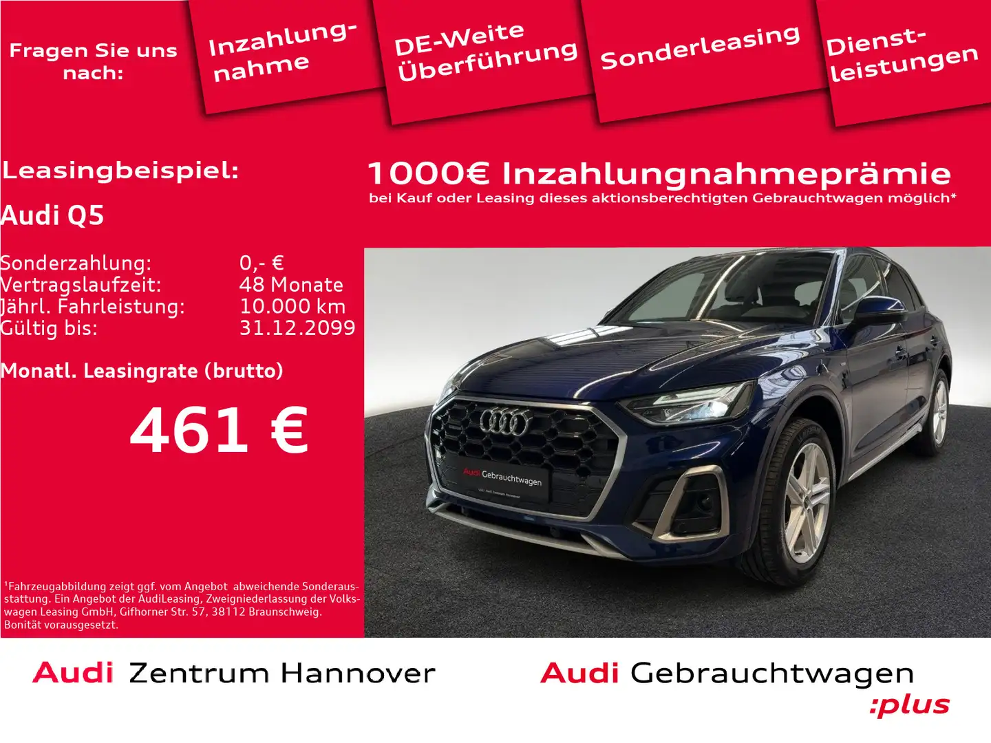 Audi Q5 S line 40 TDI quattro AHK Kamera LED virtual Blau - 1