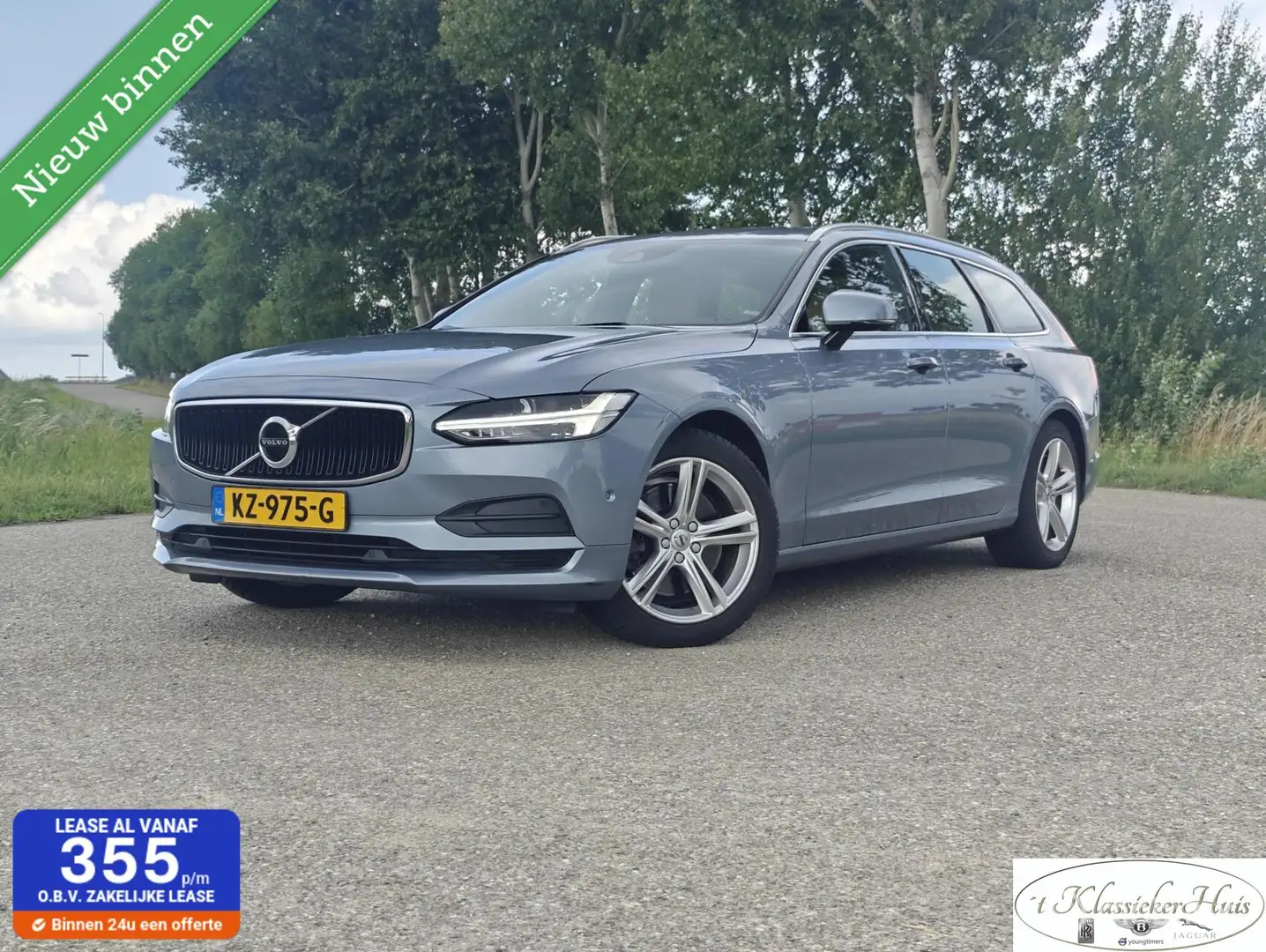Volvo V90 2.0 T5 Momentum in prachtige kleurstelling Azul - 1