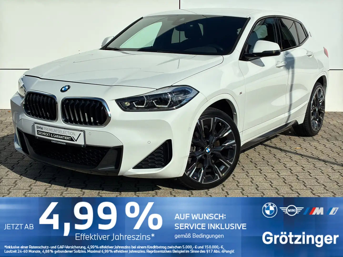 BMW X2 SDrive20d M Sport LED+AHK+RFK+SHZ+GRA+ParkAss Blanc - 1