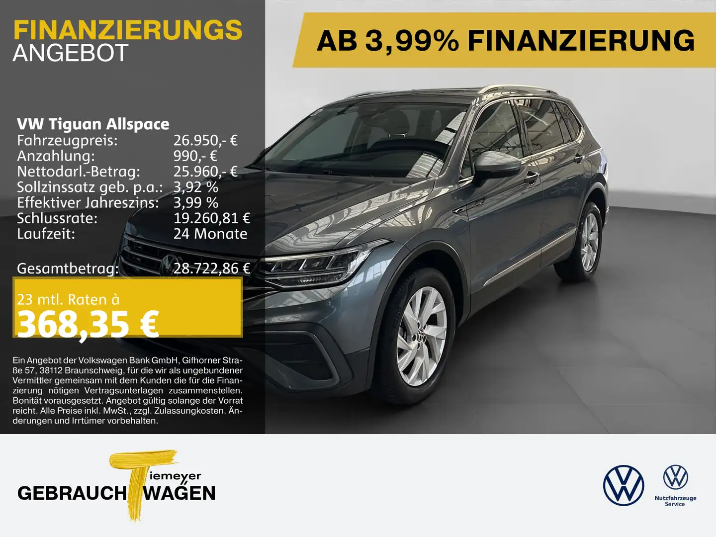 Volkswagen Tiguan Allspace 2.0 TDI AHK STANDHEIZ. PANO ERGO Grau - 1