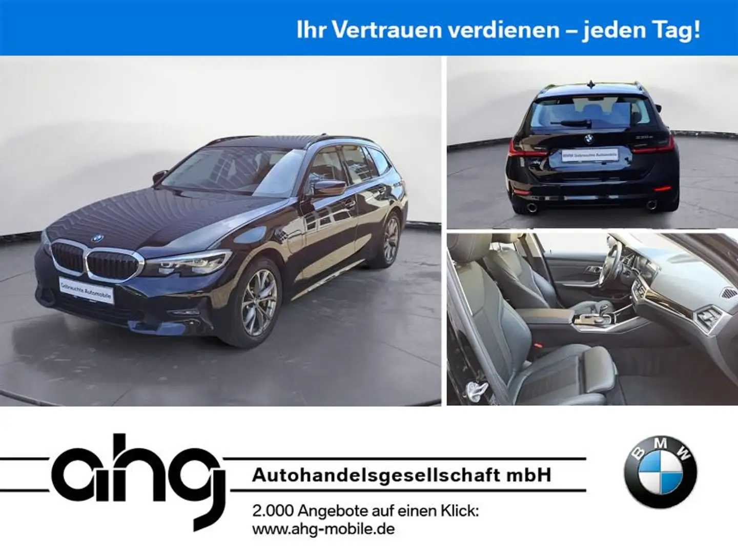 BMW 330 e Touring Sport Line Automatic Sport Aut. AHK Noir - 1