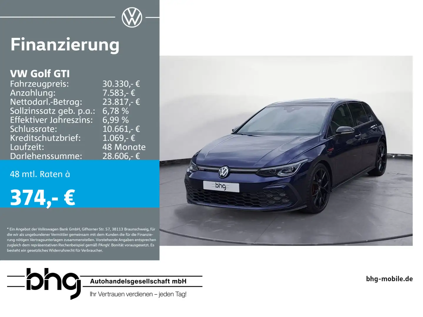 Volkswagen Golf GTI 2.0 TSI DSG Kamera Pano Navi Blau - 1